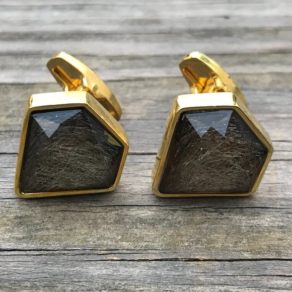 Men Cuff Link Gold Tone men Jewelry - Picture 1 of 10